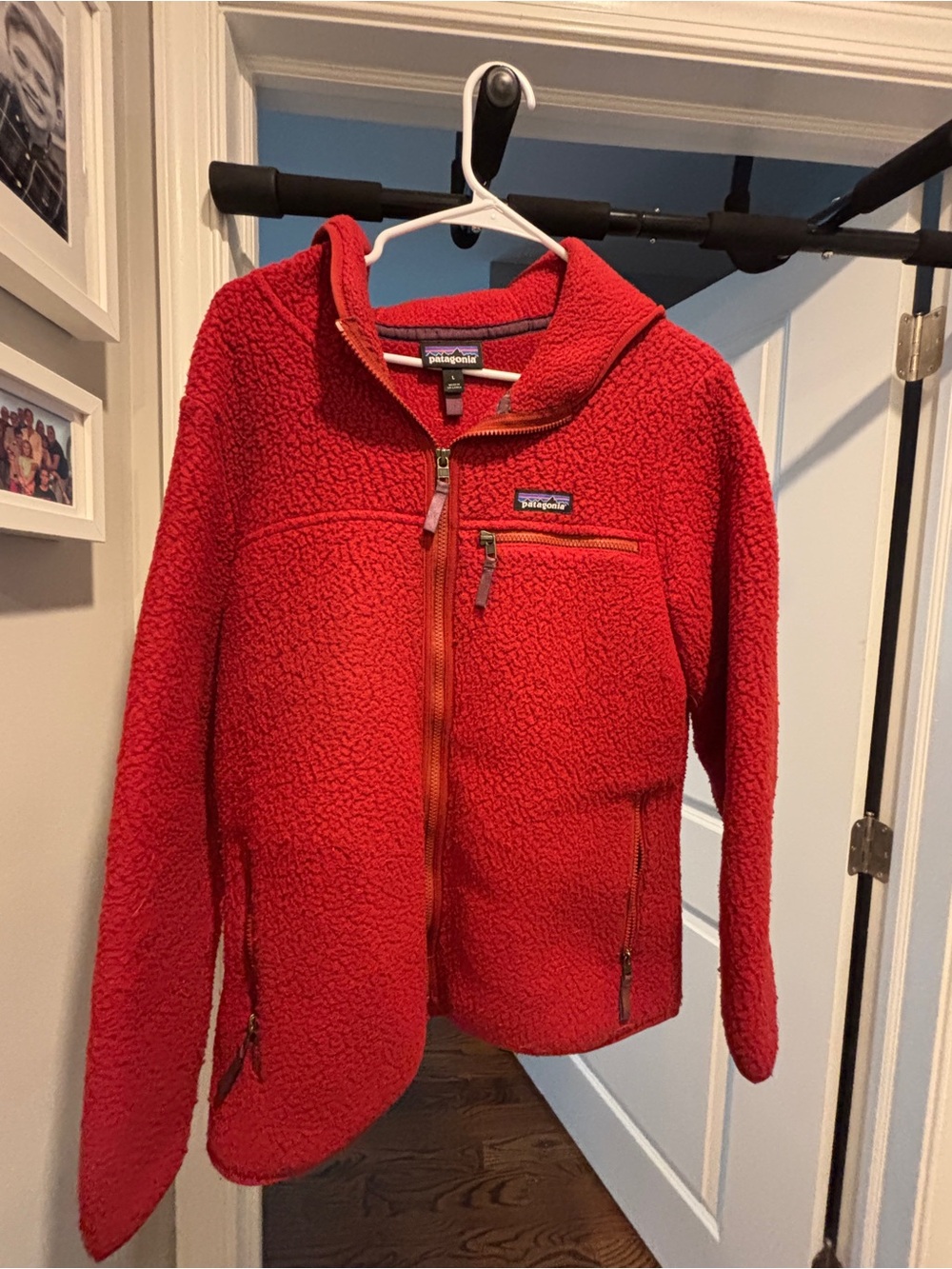 Patagonia  Red Sherpa Fleece Jacket with Zip Pockets